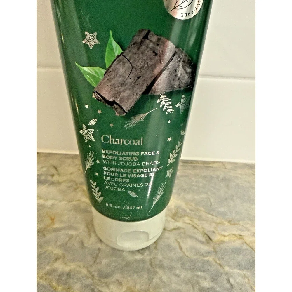 Arbonne Charcoal Exfoliating Face Body Scrub Jojoba Beads 8oz / 237mL New Sealed